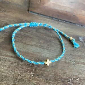 Turquoise and Gold Braided Bracelet